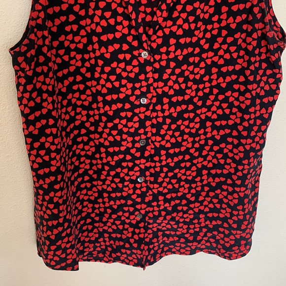 Equipment Femme silk sleeveless button down heart blouse top - Picture 3 of 9